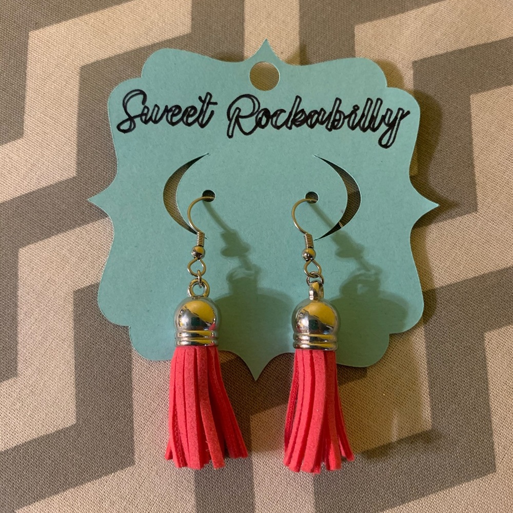 Pink punch Tassel Earrings